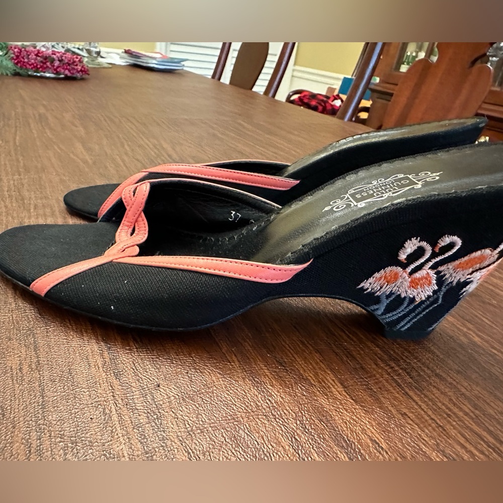 Lulu Guinness flamingo wedge heels! from 2000